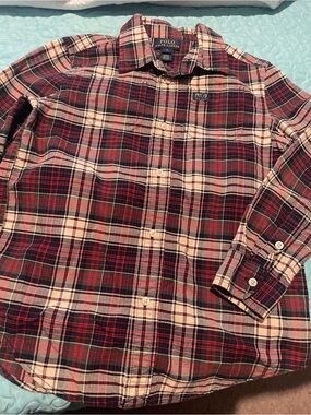 Polo by Ralph Lauren Boys Red Plaid Button-Front Shirt size 7
